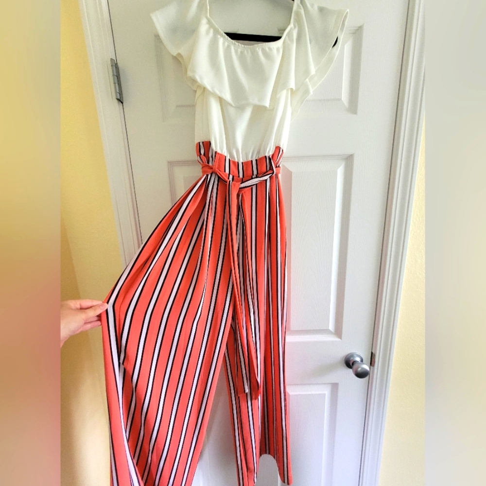White & Pink Jumpsuit